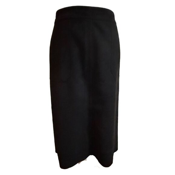 Catherine Malandrino Faux Leather Retro 70s Black Skirt with Pockets Size 8 - Picture 5 of 9